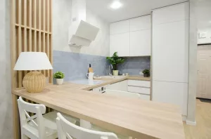 Кухня 486, с полуостровом, белая