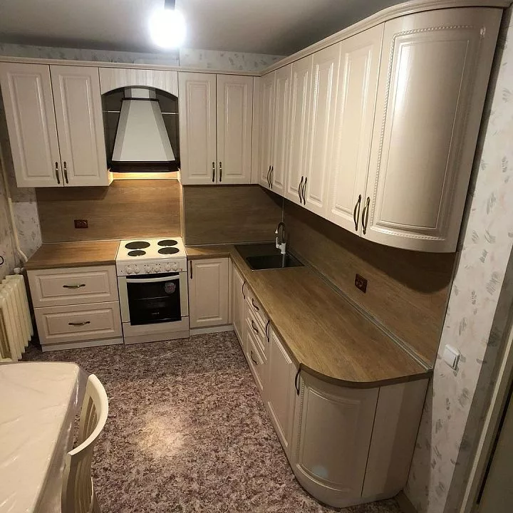 Кухня 938, угловая, бежевая