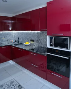 Кухня 534, угловая, красная