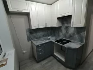 Кухня угловая серая